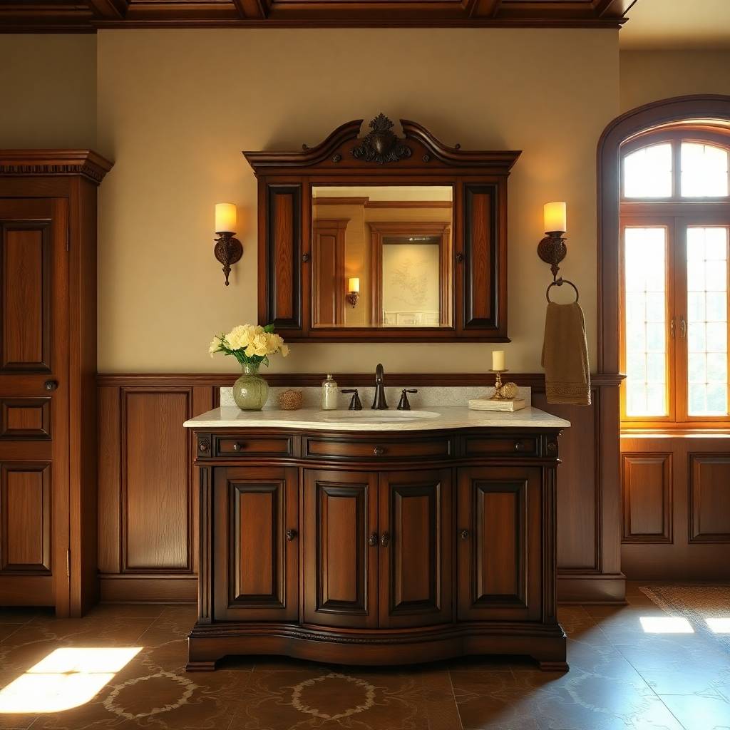 Luxury vanity featuring marble top and premium hardware - Miraya Cabinetry