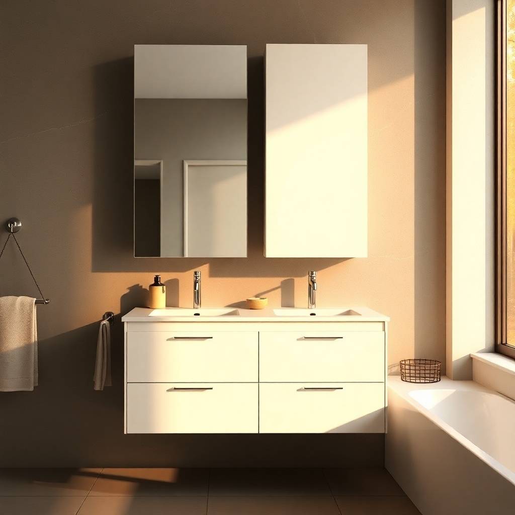 Single-sink vanity with storage drawers - Miraya Cabinetry