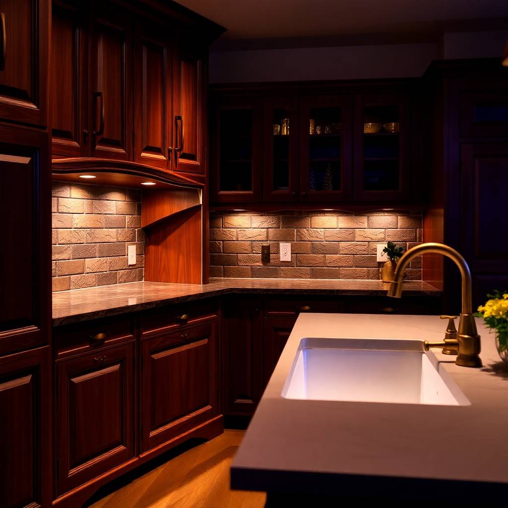 Walnut & Solid Wood Kitchen Cabinets